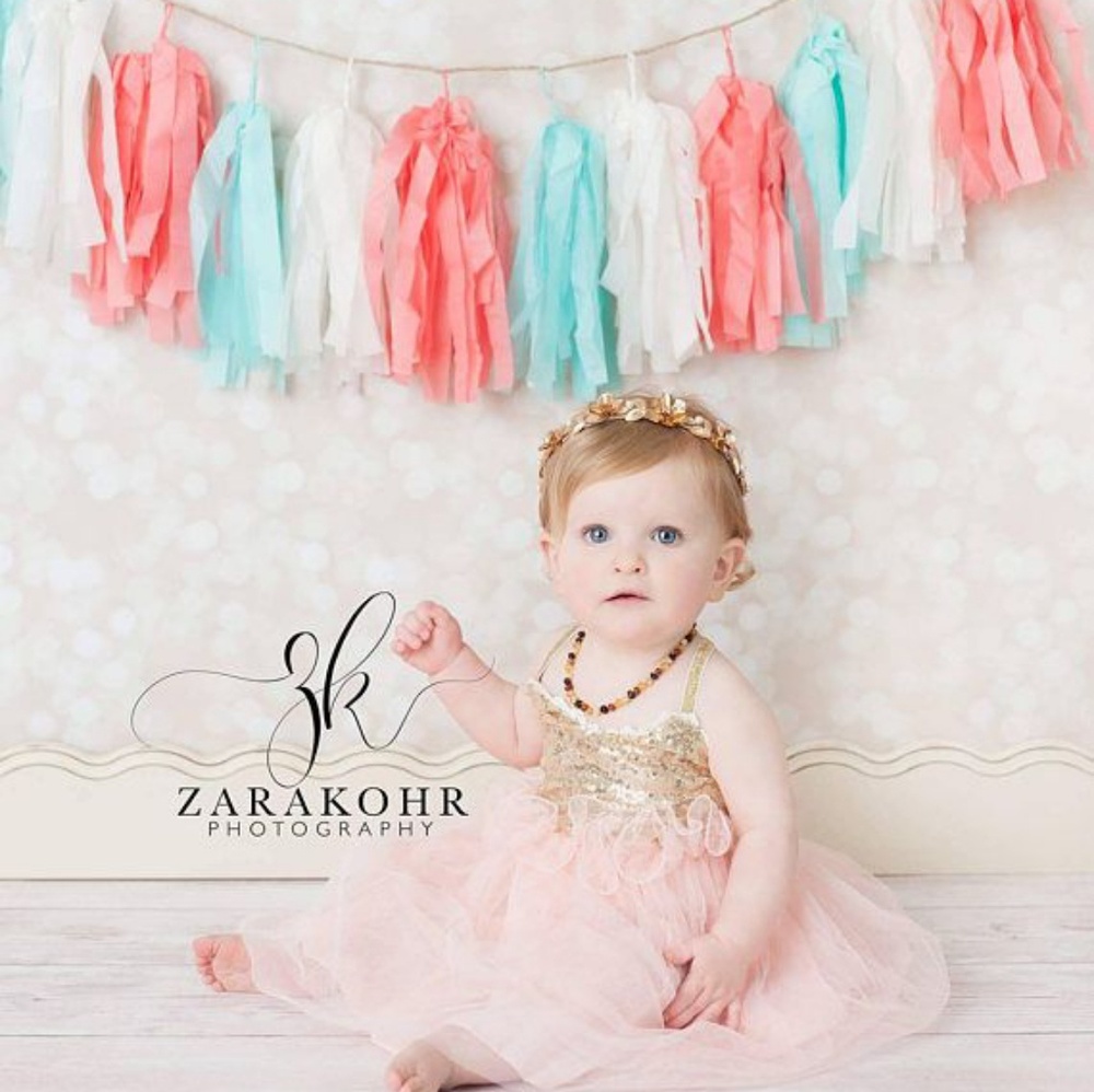 Peach and Gold First Birthday Dress